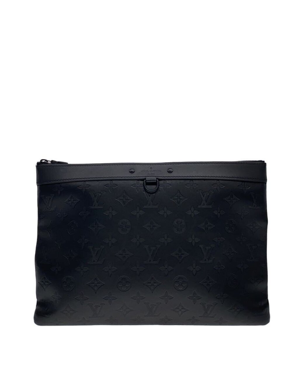 LOUIS VUITTON Pochette Apollo Monogram Shadow Black Cowhide Black